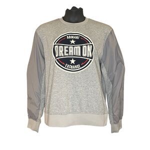 Armani Exchange Men's Gray Dream On Crew Neck Long Sleeve Sweatshirt Size XL